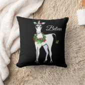 クリスマス・ユニコーン信じだ クッション (ブランケット)