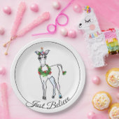 クリスマス・ユニコーン信じだ ペーパープレート (パーティー)