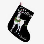 クリスマス・ユニコーン信じ、大きなクリスマス・ストッキング ラージクリスマスストッキング (正面 (吊り時))