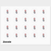 クリスマス ユニコーン サンタ帽子 Tシャツ ラウンドシール (シート)