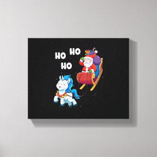 クリスマス ユニコーン シャツ 魔法の Xmas サンタクロース S キャンバスプリント