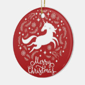 クリスマス・ユニコーン セラミックオーナメント (左)