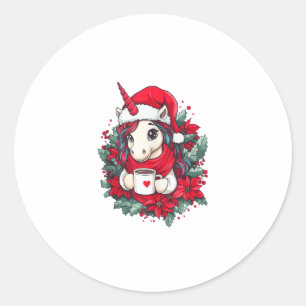 クリスマス・ユニコーン・デコール・ガールズ・ボーイズ・キッズ・クリスマス ラウンドシール
