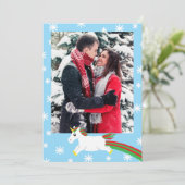 クリスマス・ユニコーン・フォト・フレーム・グリーティング・カード シーズンカード (スタンド正面)