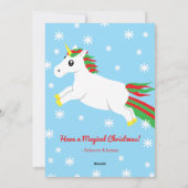 クリスマス・ユニコーン・フォト・フレーム・グリーティング・カード シーズンカード (裏面)