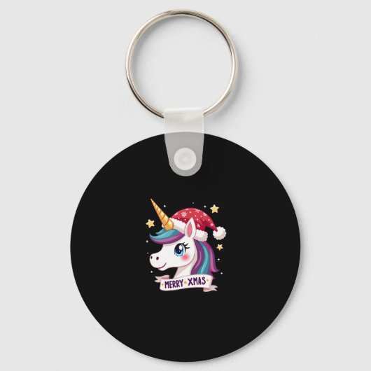 クリスマス ユニコーン 長袖Tシャツ (1) キーホルダー (正面)