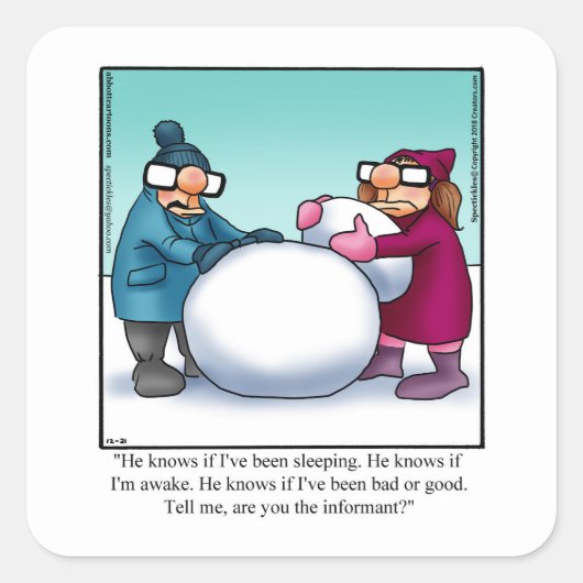 クリスマス・ユーモア・ホリデー・シール スクエアシール (正面)