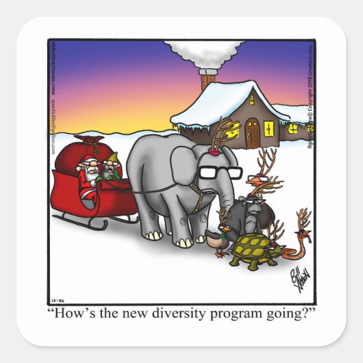 クリスマス・ユーモア・ホリデー・シール スクエアシール (正面)