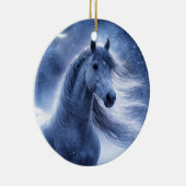 クリスマス・ユールの夜の美しい馬 セラミックオーナメント (右)