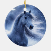 クリスマス・ユールの夜の美しい馬 セラミックオーナメント (裏面)
