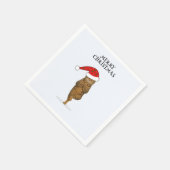 クリスマス ヨガ 猫 あなたのテキスト スタンダードカクテルナプキン (角)