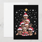 クリスマス ヨーキー 犬 愛好家 ツリー クリスマス ペット 動物 招待状 (正面/裏面)