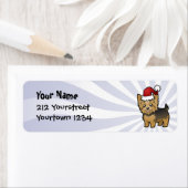 クリスマス・ヨークシャー・テリア（弓の短い髪） ラベル (インサイチュ)