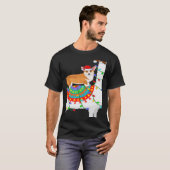 クリスマス ライティング コーギー 犬 リラ 乗馬 クリスマス Tシャツ (正面フル)