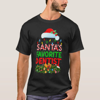 クリスマス ライティング サンタのお気に入りの歯医者 クリスマス Tシャツ