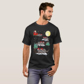 クリスマス ライティング ツリー サンタ 乗馬 アライグマ Tシャツ (正面フル)