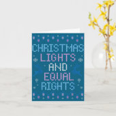 クリスマス ライトと平等な権利 ださいクリスマス カード (黄色い花)