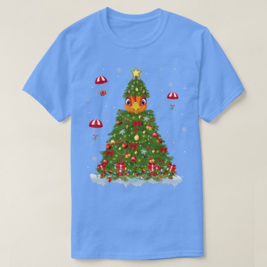 クリスマス ライト お揃い ファミリー 面白い ニワトリ クリスマス Tシャツ (デザイン正面)