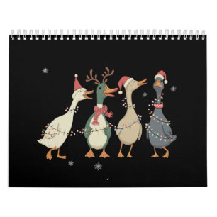 クリスマス ライト アヒル 面白い 動物 農場 愛好家 カレンダー