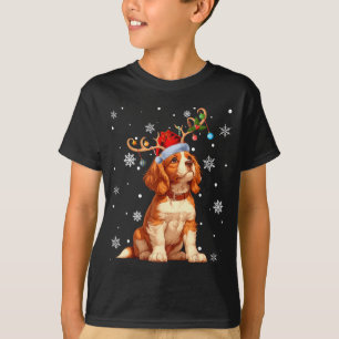 クリスマス ライト キャバリア キング チャールズ スパニエル Xmas Tシャツ
