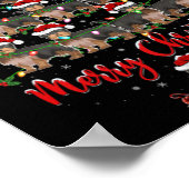 クリスマス ライト サンタ ヨークシャー テリア 犬 クリスマス ポスター (角)