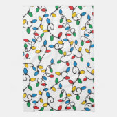 クリスマス·ライト·ストカラフルリング·バルブ キッチンタオル (縦)