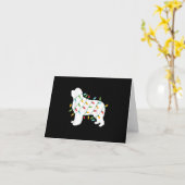 クリスマス ライト ニューファンドランド 犬 愛好家 カード (黄色い花)