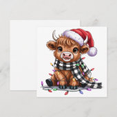 クリスマス ライト ハイランド カウ サンタ ハット (正面/裏面)