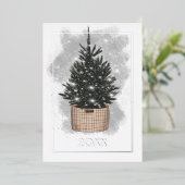 クリスマス ライト ファミリー フォト コラージュ ホイル ハoliday 箔シーズンカード (立ち正面)