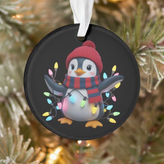 クリスマス ライト ペンギン クリスマス帽子 オーナメント (ツリー)