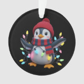 クリスマス ライト ペンギン クリスマス帽子 オーナメント (正面)