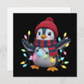 クリスマス ライト ペンギン クリスマス ハットをかぶったペンギン (正面/裏面)