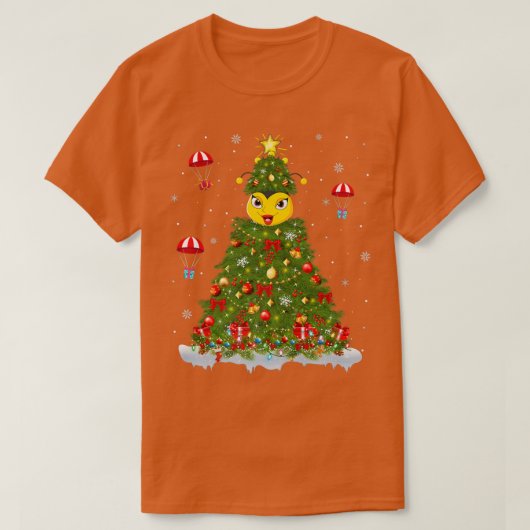 クリスマス ライト マッチング ファミリー 面白い バンブル ビー クリス Tシャツ (デザイン正面)