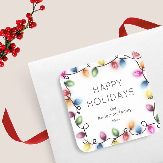 クリスマス ライト メリークリスマス スクエアシール