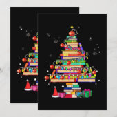 クリスマス ライブラリー ツリー 招待状 (正面/裏面)