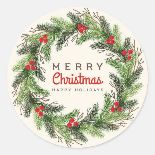 クリスマス ラウンドシール (正面)