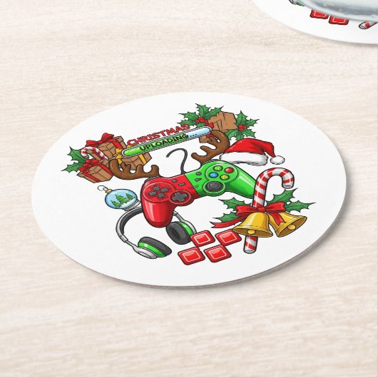 クリスマス ラウンドペーパーコースター (アングル)