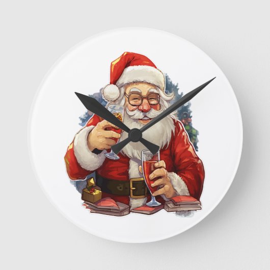 クリスマス ラウンド壁時計 (正面)