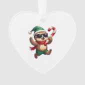 クリスマス ラクダのエルフ ペッパーミント キャンディー ケーン シャツ ギ オーナメント (正面)