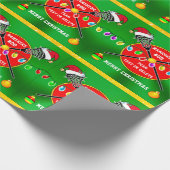 クリスマス、ラクロスラッピング紙パーソナライズされた、 ラッピングペーパー (角)