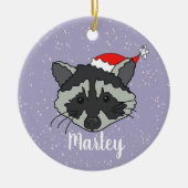 クリスマス・ラクーン セラミックオーナメント (正面)