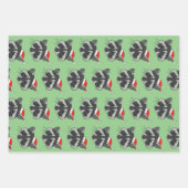 クリスマス・ラクーン ラッピングペーパーシート (正面2)