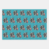 クリスマス・ラクーン ラッピングペーパーシート (正面)