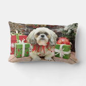 クリスマス-ラサApso - Taz ランバークッション (裏面)