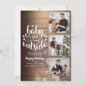 クリスマス　ラスティックウッド　３枚　フォト　コラージュ シーズンカード (正面)