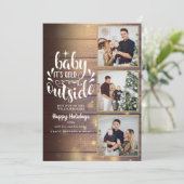 クリスマス　ラスティックウッド　３枚　フォト　コラージュ シーズンカード (スタンド正面)