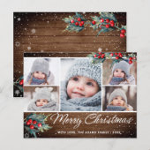 クリスマス　ラスティック５ フォト　グリーティングカード ポストカード (正面/裏面)