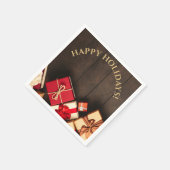 クリスマス ラスティック ギフト ボックス スタンダードカクテルナプキン (角)