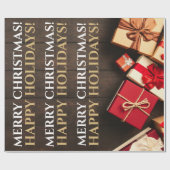 クリスマス ラスティック ギフト ボックス ラッピングペーパー (フラット)