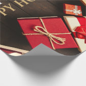 クリスマス ラスティック ギフト ボックス ラッピングペーパー (角)